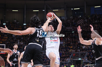 2024-06-09 - Alberto Conti (Fortitudo) during the italian basketball “Old Wild West” Lnp championship game 4 of the playoff finals between Fortitudo Flats Services Bologna and Trapani Shark - Bologna, Italy, June 09, 2024 at Paladozza sports hall - Photo: Michele Nucci - GAME 4 - FORTITUDO BOLOGNA VS TRAPANI - ITALIAN SERIE A2 - BASKETBALL