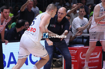 2024-06-09 - Alberto Conti (Fortitudo) during the italian basketball “Old Wild West” Lnp championship game 4 of the playoff finals between Fortitudo Flats Services Bologna and Trapani Shark - Bologna, Italy, June 09, 2024 at Paladozza sports hall - Photo: Michele Nucci - GAME 4 - FORTITUDO BOLOGNA VS TRAPANI - ITALIAN SERIE A2 - BASKETBALL
