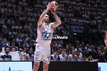 2024-06-09 - Luigi Sergio (Fortitudo) during the italian basketball “Old Wild West” Lnp championship game 4 of the playoff finals between Fortitudo Flats Services Bologna and Trapani Shark - Bologna, Italy, June 09, 2024 at Paladozza sports hall - Photo: Michele Nucci - GAME 4 - FORTITUDO BOLOGNA VS TRAPANI - ITALIAN SERIE A2 - BASKETBALL