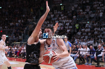 2024-06-09 - Matteo Fantinelli (Fortitudo) during the italian basketball “Old Wild West” Lnp championship game 4 of the playoff finals between Fortitudo Flats Services Bologna and Trapani Shark - Bologna, Italy, June 09, 2024 at Paladozza sports hall - Photo: Michele Nucci - GAME 4 - FORTITUDO BOLOGNA VS TRAPANI - ITALIAN SERIE A2 - BASKETBALL