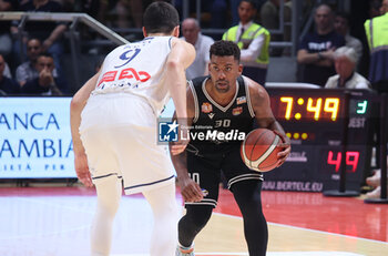 2024-06-09 - Yancarlos Rodriguez (Trapani) during the italian basketball “Old Wild West” Lnp championship game 4 of the playoff finals between Fortitudo Flats Services Bologna and Trapani Shark - Bologna, Italy, June 09, 2024 at Paladozza sports hall - Photo: Michele Nucci - GAME 4 - FORTITUDO BOLOGNA VS TRAPANI - ITALIAN SERIE A2 - BASKETBALL