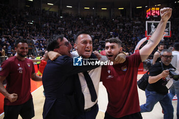 2024-06-09 - during the italian basketball “Old Wild West” Lnp championship game 4 of the playoff finals between Fortitudo Flats Services Bologna and Trapani Shark - Bologna, Italy, June 09, 2024 at Paladozza sports hall - Photo: Michele Nucci - GAME 4 - FORTITUDO BOLOGNA VS TRAPANI - ITALIAN SERIE A2 - BASKETBALL