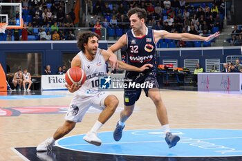 2024-10-05 - Lorenzo Maspero (Urania Milano) & Federico Bonacini (UCC Assigeco Piacenza) - WEGREENIT URANIA MILANO VS UCC ASSIGECO PIACENZA - ITALIAN SERIE A2 - BASKETBALL