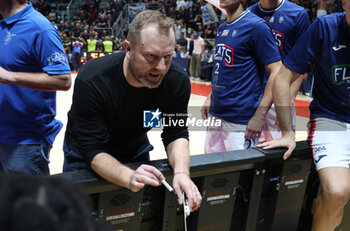 2024-10-09 - Devis Cagnardi head coach of Fortitudo during the italian basketball LBN A2 series championship match Fortitudo Flats Services Bologna Vs Agribertocchi Orzinuovi - Bologna, Italy, October 09, 2024 at Paladozza sports hall - Photo: Michele Nucci - FORTITUDO BOLOGNA VS ORZINUOVI  - ITALIAN SERIE A2 - BASKETBALL