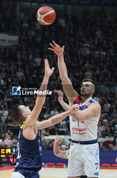 2024-11-10 - Leonardo Battistini (Fortitudo) during the italian basketball LBN A2 series championship match Fortitudo Flats Services Bologna Vs Reale Mutua Torino at Paladozza sports hall. Bologna, Italy, November 10, 2024 - Photo: Michele Nucci - FORTITUDO BOLOGNA VS BASKET TORINO - ITALIAN SERIE A2 - BASKETBALL