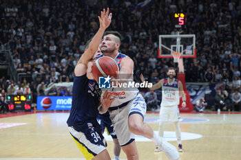 2024-11-10 - Leonardo Battistini (Fortitudo) during the italian basketball LBN A2 series championship match Fortitudo Flats Services Bologna Vs Reale Mutua Torino at Paladozza sports hall. Bologna, Italy, November 10, 2024 - Photo: Michele Nucci - FORTITUDO BOLOGNA VS BASKET TORINO - ITALIAN SERIE A2 - BASKETBALL