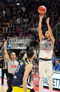 2024-11-10 - Riccardo Bolpin (Fortitudo) during the italian basketball LBN A2 series championship match Fortitudo Flats Services Bologna Vs Reale Mutua Torino at Paladozza sports hall. Bologna, Italy, November 10, 2024 - Photo: Michele Nucci - FORTITUDO BOLOGNA VS BASKET TORINO - ITALIAN SERIE A2 - BASKETBALL