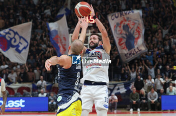 2024-11-10 - Alessandro Panni (Fortitudo) in action thwarted by Matteo Schina (Torino) during the italian basketball LBN A2 series championship match Fortitudo Flats Services Bologna Vs Reale Mutua Torino at Paladozza sports hall. Bologna, Italy, November 10, 2024 - Photo: Michele Nucci - FORTITUDO BOLOGNA VS BASKET TORINO - ITALIAN SERIE A2 - BASKETBALL