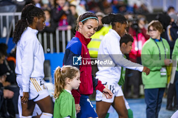 2024-01-17 - Aitana Bonmati of Barcelona seen entering in the field before the women football match valid for the semi final of the Spanish Supercopa tournament between Barcelona and Real Madrid played at Estadio Butarque in Leganes, Spain. - BARCELONA VS REAL MADRID - OTHER - SOCCER