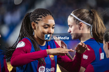 2024-01-17 - Salma Paralluelo of Barcelona seen before the women football match valid for the semi final of the Spanish Supercopa tournament between Barcelona and Real Madrid played at Estadio Butarque in Leganes, Spain. - BARCELONA VS REAL MADRID - OTHER - SOCCER