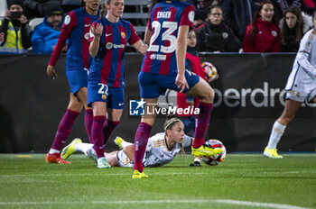 2024-01-17 - Athenea del Castillo of Real Madrid seen on the ground during the women football match valid for the semi final of the Spanish Supercopa tournament between Barcelona and Real Madrid played at Estadio Butarque in Leganes, Spain. - BARCELONA VS REAL MADRID - OTHER - SOCCER