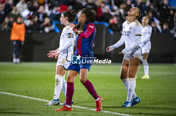 2024-01-17 - Salma Paralluelo of Barcelona seen celebrating his goal during the women football match valid for the semi final of the Spanish Supercopa tournament between Barcelona and Real Madrid played at Estadio Butarque in Leganes, Spain. - BARCELONA VS REAL MADRID - OTHER - SOCCER