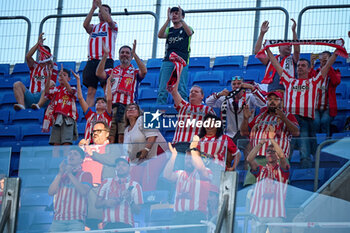 2024-06-13 - Supporters of Real Sporting are seen during a Playoff La Liga Hypermotion match between RCD Espanyol and Real Sporting at Stage Front Stadium, in Barcelona, ,Spain on June 13, 2024. Photo by Felipe Mondino - RCD ESPANYOL - REAL SPORTING - OTHER - SOCCER