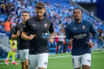 2024-06-13 - Otero (Sporting de Gijon) warms up during a Playoff La Liga Hypermotion match between RCD Espanyol and Real Sporting at Stage Front Stadium, in Barcelona, ,Spain on June 13, 2024. Photo by Felipe Mondino - RCD ESPANYOL - REAL SPORTING - OTHER - SOCCER