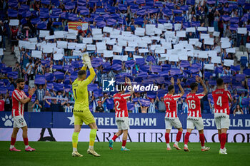 2024-06-13 - Player of Real Sporting are seen during a Playoff La Liga Hypermotion match between RCD Espanyol and Real Sporting at Stage Front Stadium, in Barcelona, ,Spain on June 13, 2024. Photo by Felipe Mondino - RCD ESPANYOL - REAL SPORTING - OTHER - SOCCER