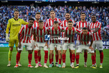 2024-06-13 - Real Sporting line up during a Playoff La Liga Hypermotion match between RCD Espanyol and Real Sporting at Stage Front Stadium, in Barcelona, ,Spain on June 13, 2024. Photo by Felipe Mondino - RCD ESPANYOL - REAL SPORTING - OTHER - SOCCER