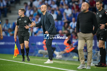 2024-06-13 - Head coach Miguel Angel Ramirez (Sporting de Gijon) gestures during a Playoff La Liga Hypermotion match between RCD Espanyol and Real Sporting at Stage Front Stadium, in Barcelona, ,Spain on June 13, 2024. Photo by Felipe Mondino - RCD ESPANYOL - REAL SPORTING - OTHER - SOCCER