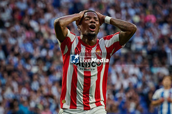 2024-06-13 - Otero (Sporting de Gijon) look dejected during a Playoff La Liga Hypermotion match between RCD Espanyol and Real Sporting at Stage Front Stadium, in Barcelona, ,Spain on June 13, 2024. Photo by Felipe Mondino - RCD ESPANYOL - REAL SPORTING - OTHER - SOCCER