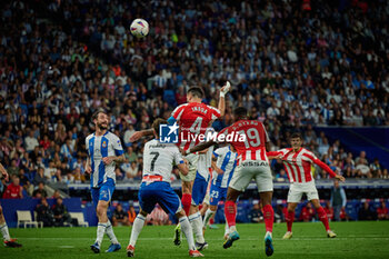 2024-06-13 - Insua (Sporting de Gijon) controls the ball during a Playoff La Liga Hypermotion match between RCD Espanyol and Real Sporting at Stage Front Stadium, in Barcelona, ,Spain on June 13, 2024. Photo by Felipe Mondino - RCD ESPANYOL - REAL SPORTING - OTHER - SOCCER