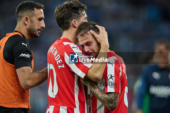 2024-06-13 - Nacho Mendez (Sporting de Gijon) and Villalba (Sporting de Gijon) looks dejected during a Playoff La Liga Hypermotion match between RCD Espanyol and Real Sporting at Stage Front Stadium, in Barcelona, ,Spain on June 13, 2024. Photo by Felipe Mondino - RCD ESPANYOL - REAL SPORTING - OTHER - SOCCER