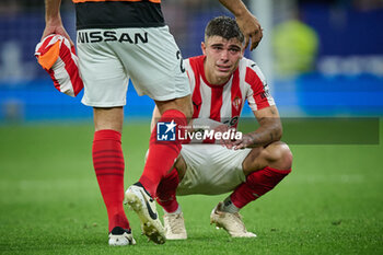 2024-06-13 - Garcia (Sporting de Gijon) look dejected during a Playoff La Liga Hypermotion match between RCD Espanyol and Real Sporting at Stage Front Stadium, in Barcelona, ,Spain on June 13, 2024. Photo by Felipe Mondino - RCD ESPANYOL - REAL SPORTING - OTHER - SOCCER