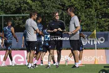 2024-07-11 - Napoli’s Italian coach Antonio Conte (L), Gabriele Oriali sports director and Cristian Stellini, assistant coach (R) during SSC Napoli's 2024-25 preseason training camp in val di sole in Trentino, Dimaro Folgarida

 - SSC NAPOLI TRAINING - OTHER - SOCCER