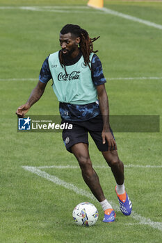 2024-07-12 - Napoli's Cameroonian midfielder Andre Frank Zambo Anguissa controls the ball during SSC Napoli's 2024-25 preseason training camp in val di sole in Trentino, Dimaro Folgarida

 - SSC NAPOLI TRAINING - OTHER - SOCCER