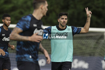 2024-07-12 - Napoli's Argentinian forward Giovanni Simeone gesticulate during SSC Napoli's 2024-25 preseason training camp in val di sole in Trentino, Dimaro Folgarida

 - SSC NAPOLI TRAINING - OTHER - SOCCER