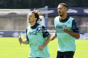 2024-07-14 - Napoli's Portuguese defender Mario Rui and Napoli's Brazilian defender Juan Jesus during SSC Napoli's 2024-25 preseason training camp in val di sole in Trentino, Dimaro Folgarida

 - SSC NAPOLI TRAINING - OTHER - SOCCER