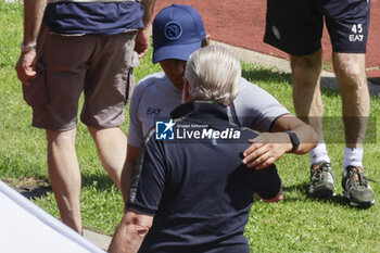 2024-07-14 - SSC Napoli President Aurelio De Laurentiis and Napoli’s Italian coach Antonio Conte during SSC Napoli's 2024-25 preseason training camp in val di sole in Trentino, Dimaro Folgarida

 - SSC NAPOLI TRAINING - OTHER - SOCCER