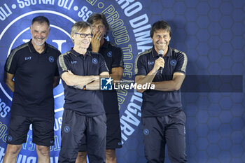 2024-07-18 - Lele Oriali, coordinator of the technical staff and Napoli’s Italian coach Antonio Conte during Presentation of the ssc napoli technical staff , SSC Napoli's 2024-25 preseason training camp in val di sole in Trentino, Dimaro Folgarida

 - SSC NAPOLI TRAINING - OTHER - SOCCER