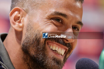 2024-07-17 - Press conference of Napoli's Italian defender Leonardo Spinazzola during SSC Napoli's 2024-25 preseason training camp in val di sole in Trentino, Dimaro Folgarida

 - SSC NAPOLI PRESS CONFERENCE - OTHER - SOCCER