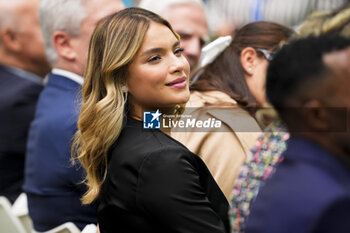 2024-07-27 - Gabriely Miranda, model and Endrick's girlfriend, seen during the presentation of Endrick Felipe as new player of Real Madrid at Estadio Santiago Bernabeu on July 27, 2024 in Madrid, Spain. - REAL MADRID UNVEILS NEW SIGNING ENDRICK - OTHER - SOCCER