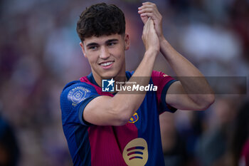 2024-08-12 - Pau Cubarsi (FC Barcelona) gestures during a Joan Gamper Trophy at Estadi Olimpic Lluis Companys in Barcelona, Spain, on August 12 2024. Photo by Felipe Mondino - TROFEU JOAN GAMPER: FC BARCELONA - AS MONACO - OTHER - SOCCER