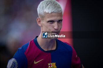 2024-08-12 - Dani Olmo (FC Barcelona) smiles during a Joan Gamper Trophy at Estadi Olimpic Lluis Companys in Barcelona, Spain, on August 12 2024. Photo by Felipe Mondino - TROFEU JOAN GAMPER: FC BARCELONA - AS MONACO - OTHER - SOCCER