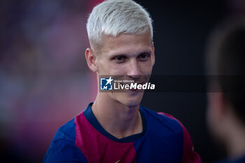 2024-08-12 - Dani Olmo (FC Barcelona) smiles during a Joan Gamper Trophy at Estadi Olimpic Lluis Companys in Barcelona, Spain, on August 12 2024. Photo by Felipe Mondino - TROFEU JOAN GAMPER: FC BARCELONA - AS MONACO - OTHER - SOCCER