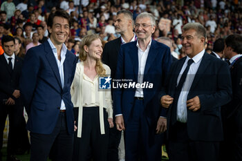 2024-08-12 - Dmitry Rybolovlev (AS Monaco president) and FC Barcelona president Joan Laporta smiles during a Joan Gamper Trophy at Estadi Olimpic Lluis Companys in Barcelona, Spain, on August 12 2024. Photo by Felipe Mondino - TROFEU JOAN GAMPER: FC BARCELONA - AS MONACO - OTHER - SOCCER