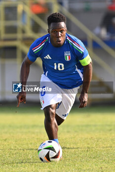 2024-09-05 - Wilfried Gnonto (ITA) during the UEFA U21 Euro 2025 Qualifier match between Italy and San Marino at the Domenico Francioni Stadium on September 5, 2024 in Latina, Italy. - UEFA UNDER 21 - ITALY VS SAN MARINO - OTHER - SOCCER