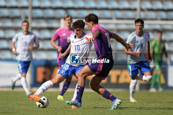 2024-09-10 - Italia's U20 Lorenzo Anghele in action against Germany's U20 Julian Pauli during the match Elite League Italy U20 - Germany U20 at the 