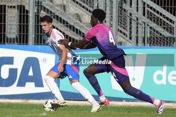 2024-09-10 - Italia's U20 Giulio Misitano in action against Germany's U20 Joshua Quarshie during the match Elite League Italy U20 - Germany U20 at the 