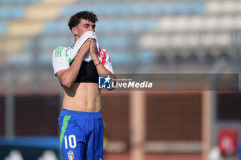 2024-09-10 - Italia's U20 Lorenzo Anghele in action against during the match Elite League Italy U20 - Germany U20 at the 