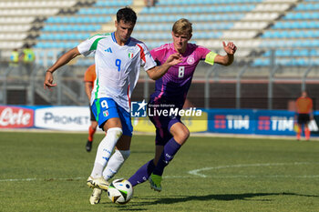 2024-09-10 - Italia's U20 Giulio Misitano in action against Germany's U20 Aljoscha Kemlein during the match Elite League Italy U20 - Germany U20 at the 