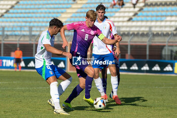 2024-09-10 - Italia's U20 Giulio Misitano in action against Germany's U20 Aljoscha Kemlein during the match Elite League Italy U20 - Germany U20 at the 