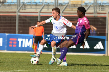 2024-09-10 - Italia's U20 Matteo Cichella in action against Germany's U20 Noel Aseko during the match Elite League Italy U20 - Germany U20 at the 