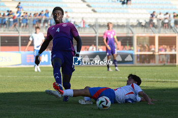 2024-09-10 - Italia's U20 Giacomo De Pieri in action against Germany's U20 Jousha Quarshie during the match Elite League Italy U20 - Germany U20 at the 