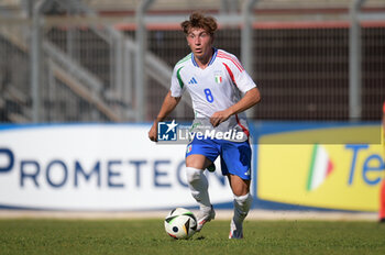 2024-09-10 - Italia's U20 Luca Di Maggio in action during the match Elite League Italy U20 - Germany U20 at the 