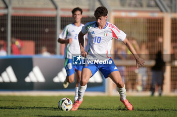 2024-09-10 - Italia's U20 Lorenzo Anghele in action during the match Elite League Italy U20 - Germany U20 at the 