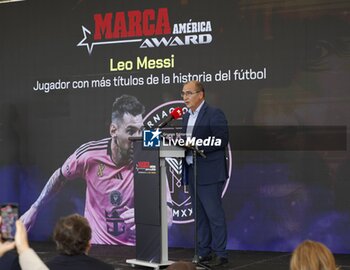 2024-10-17 - Lionel Messi Receives the MARCA America Award, Fort Lauderdale, Florida, USA - 17 Oct 2024 Cordon Press - MESSI MARCA AWARD MIAMI - OTHER - SOCCER