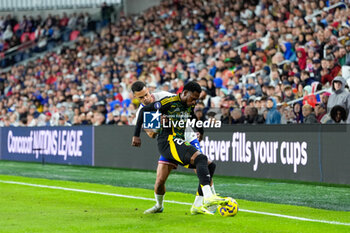 2024-11-18 - Jamaica forward Renaldo Cephas (20) works against United States defender Antonee Robinson (5) - CONCACAF NATIONS LEAGUE - USA VS JAMAICA - OTHER - SOCCER