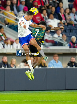 2024-11-18 - United States defender Antonee Robinson (5) battles Jamaica forward Leon Bailey (7) - CONCACAF NATIONS LEAGUE - USA VS JAMAICA - OTHER - SOCCER